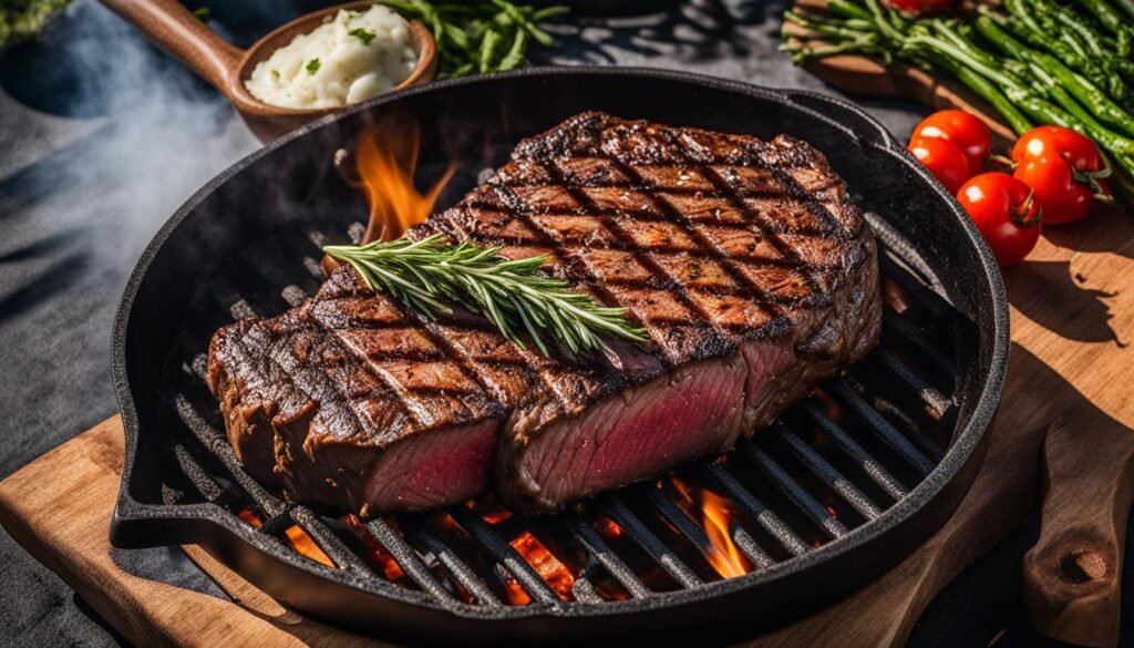 grilled juicy steak