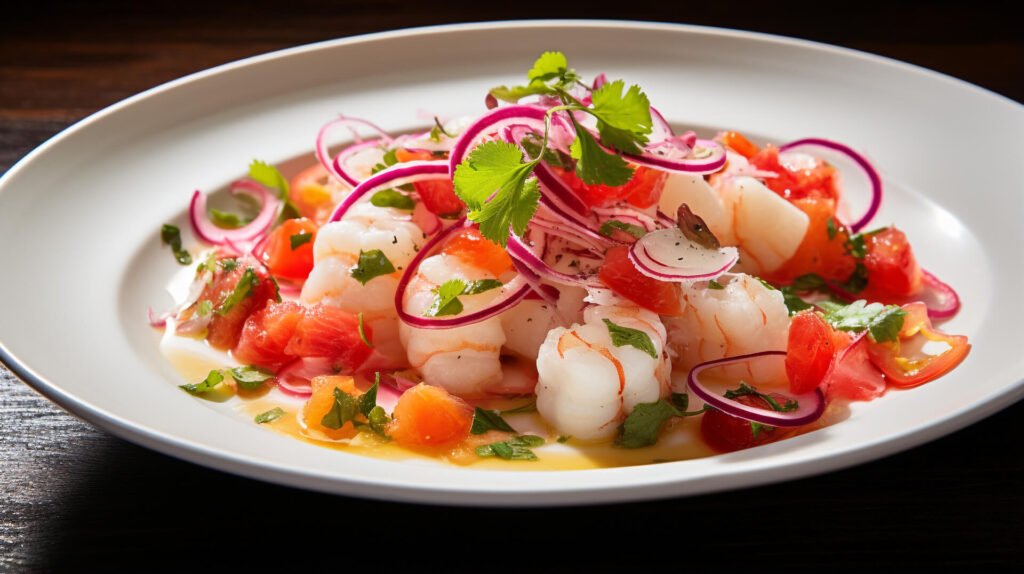 1920 photo of coconut ceviche as a dish in a high end restaurant generative ai 1