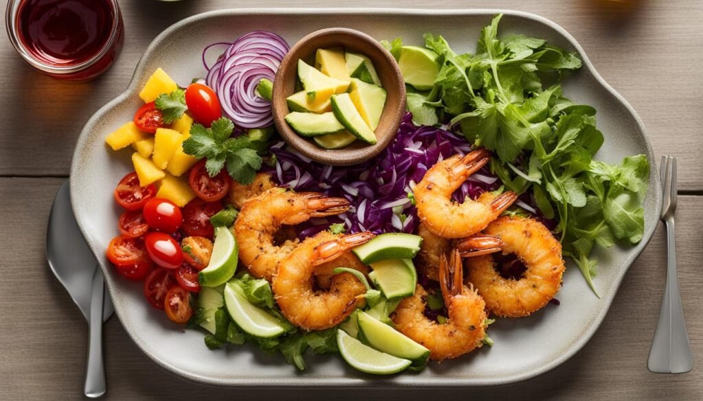 Coconut Shrimp with different dishes