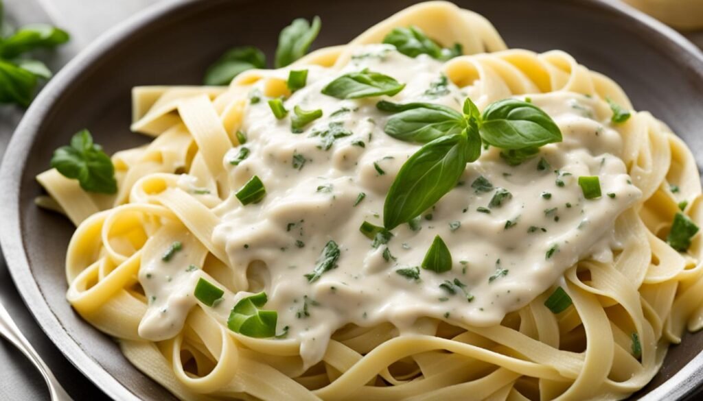 Pasta with Alfredo sauce