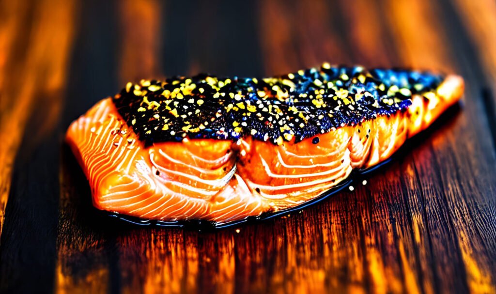 Grilled salmon. Healthy food baked salmon