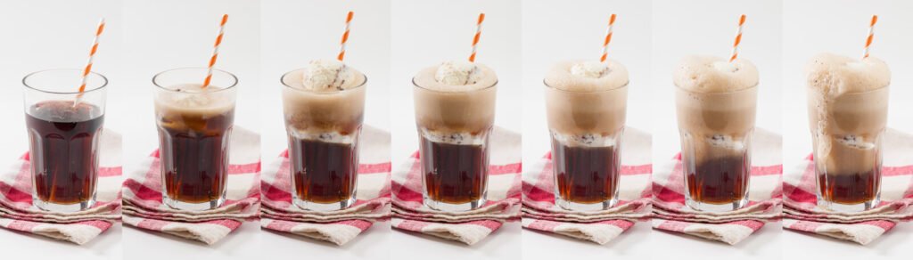 Root beer with vanilla ice cream