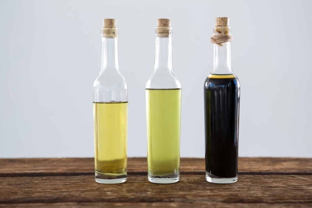 Olive oil and balsamic vinegar in bottle 